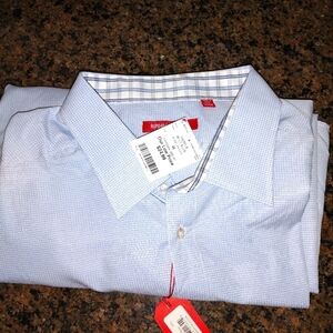 Men's dress shirt , Report Collection 4XLT. Light blue & Grey